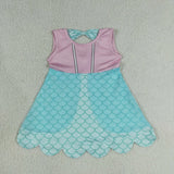 Matching Baby girls sleeveless scalloped dress