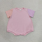 Matching Baby boys solid short sleeve romper