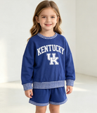 Pre-order GLS0164 girls KENTUCKY blue long sleeve shorts outfits vinyl