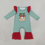 Matching boys girls Christmas deer kids clothing embroidery
