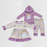 Halloween long sleeve ghost floral kids clothing