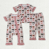 Matching Baby girls Pink Western Bows Horse clothing
