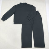 GLP3416 Adult women solid black long sleeves pant outfits  cotton