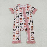 Matching Baby girls Pink Western Bows Horse clothing