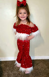 Christmas red sequins set