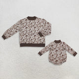 Family Matching Adult  baby camo long sleeve mock neck top clothing