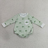Matching Baby boys pocket long sleeve romper embroidery