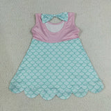 Matching Baby girls sleeveless scalloped dress