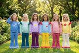 10.22 Pre-order girls princess ruffle  long sleeve bell pants outfits COTTON