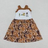 GSD1518 girls duck camo Dress embroidery