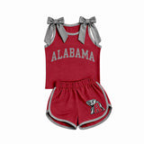 Sample girls ALABAMA red grey bow sleeveless shorts outfits