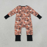 LR3250 baby boys halloween ghost bat zipper romper