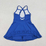 S0551 blue sleeveless baby girls summer swimsuit