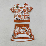 Matching Baby Girls team short sleeve skirt outfits yoga