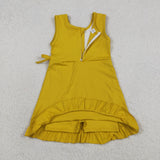 GSD3031 girls yellow sleeveless Dress yoga