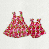 Matching Baby girls strawberry bow red dress romper clothing
