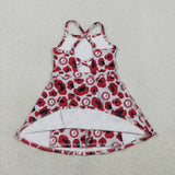 GSD3635 girls A red leopard dress yoga