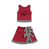 custom style MOQ 3 per style Matching Baby girls Arkansas team  outfits