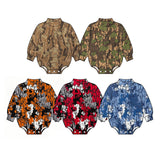 10.23 Pre-order  Baby boys camo long sleeve mock neck romper