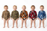 10.23 Pre-order  Baby boys camo long sleeve mock neck romper
