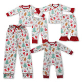 Family Matching Christmas tree  Gingerbread adult and kids pajamas