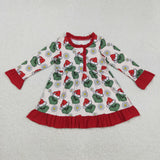 Matching kids Christmas cartoon red green long sleeve clothing