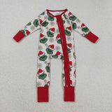 Matching kids Christmas cartoon red green long sleeve clothing