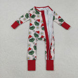 Matching kids Christmas cartoon red green long sleeve clothing