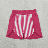 GLS0106 Girls stripe rose zipper long sleeve shorts Outfits yoga