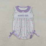 Matching Baby girls mama's girls sleeveless dress romper clothing embroidery