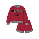 custom style MOQ 3 per style Matching Baby girls Arkansas team  outfits