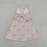 GSD3421 girls pink bow sleeveless dress yoga
