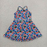 GSD3589 girls Crocodile camo dress yoga