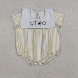 SR3802 Girl cross boy easter summer romper embroidery