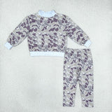 BLP1567 boys camo long sleeve pant blue plaid mock neck outfits