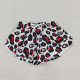 SS0814  baby girls G red leopard shorts yoga