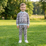 BLP1567 boys camo long sleeve pant blue plaid mock neck outfits
