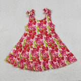 Matching Baby girls strawberry bow red dress romper clothing