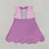 Matching Baby girls sleeveless scalloped dress