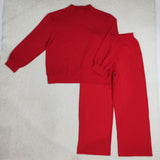 Matching  MOM AND ME solid long sleeve outfits cotton