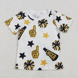 Matching Baby girls colorful CHEER summer shirt top