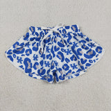 SS0812 baby girls UK blue leopard shorts yoga