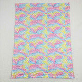 BL0121--Colorful leopard hot pink baby girls blanket