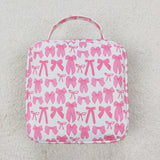 BA0284 pink bow zipper handbag