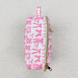 BA0284 pink bow zipper handbag