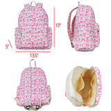 BA0285 pink bow zipper schoolbag