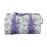 BA0293 purple Butterfly flower floral handBag 18.5x11.2x7.9 inches