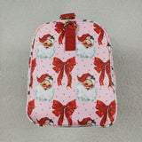 11.28 USA BA0306 Christmas Santa Claus red floral Duffle blue Bag 18.5x11.2x7.9 inches
