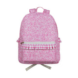 BA0308 pink bow zipper floral schoolbag