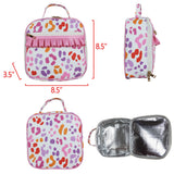 BA0309 baby leopard rose floral Lunch Box